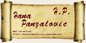 Hana Panzalović vizit kartica